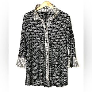 Ali Miles Geometric Black and‎ White Jacket